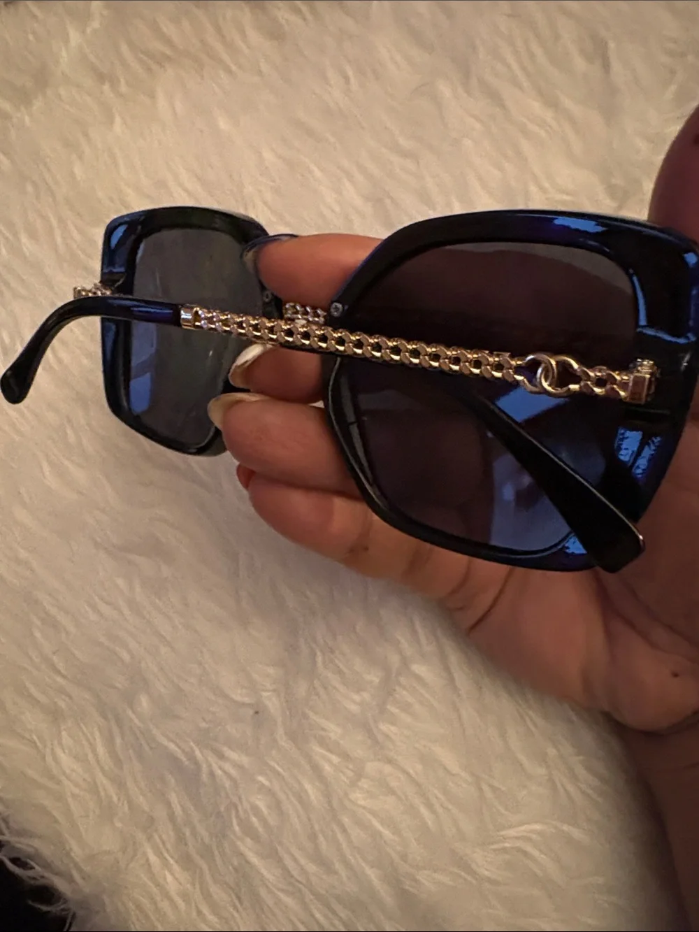 Black Sunglasses with Gold Bridge